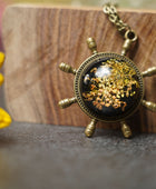UniQ Creation Preseved floral resin Necklace for the gift, Ladies, All Flower resin Necklace with Real Leaf- Design 2