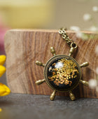 UniQ Creation Preseved floral resin Necklace for the gift, Ladies, All Flower resin Necklace with Real Leaf- Design 2
