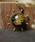 UniQ Creation Preseved floral resin Necklace for the gift, Ladies, All Flower resin Necklace with Real Leaf- Design 2