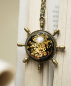 UniQ Creation Preseved floral resin Necklace for the gift, Ladies, All Flower resin Necklace with Real Leaf- Design 2