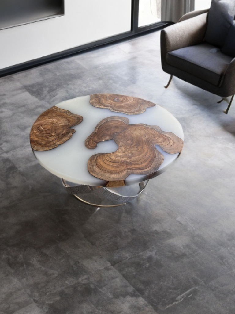 Epoxy Resin Table Manufacturer Bangalore White Teak