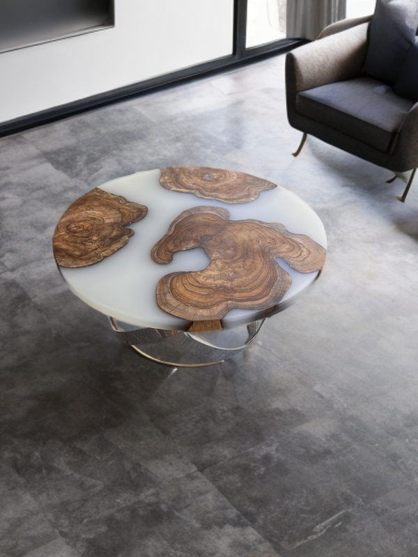 Epoxy Resin Table Manufacturer Bangalore White Teak